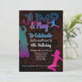 バウンスハウスジャンプパーティートランポリンパーク誕生日 招待状 (スタンド正面)