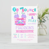 バウンスハウスジャンプ誕生日招待状for girl 招待状 (スタンド正面)
