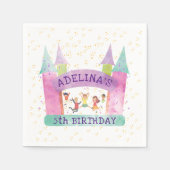 バウンスハウスジャ遊ンプ体操子供の誕生日 スタンダードカクテルナプキン (正面)