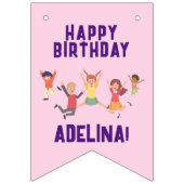 バウンスハウスジャ遊ンプ体操子供の誕生日 バンティングフラッグ (第1の旗)