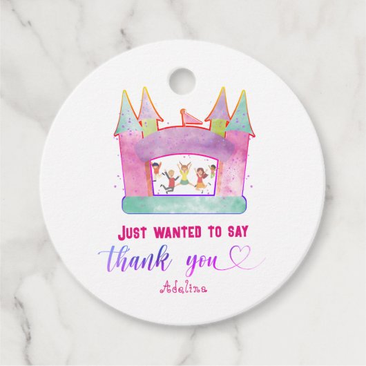 バウンスハウスジャ遊ンプ体操子供の誕生日 フェイバータグ (正面)