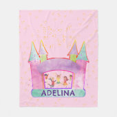 バウンスハウスジャ遊ンプ体操子供の誕生日 フリースブランケット (正面)