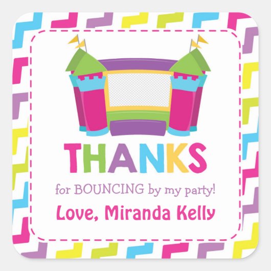 バウンスハウスステッカー/バウンスハウスフェイスタグ スクエアシール (正面)