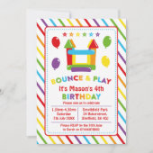 バウンスハウステーマの誕生日パーティーの招待 招待状 (正面)