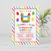 バウンスハウステーマの誕生日パーティーの招待 招待状 (スタンド正面)