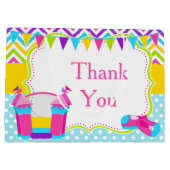 バウンスハウスバウシーキャッスル誕生日ガールサンティユー ラージペーパーバッグ (裏面)