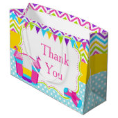 バウンスハウスバウシーキャッスル誕生日ガールサンティユー ラージペーパーバッグ (裏面アングル)