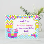 バウンスハウスバウシーキャッスル誕生日ガール サンキューカード (スタンド正面)