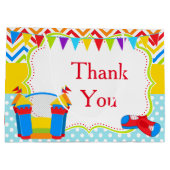 バウンスハウスバウシーキャッスル誕生日ボーイサンキュー ラージペーパーバッグ (裏面)