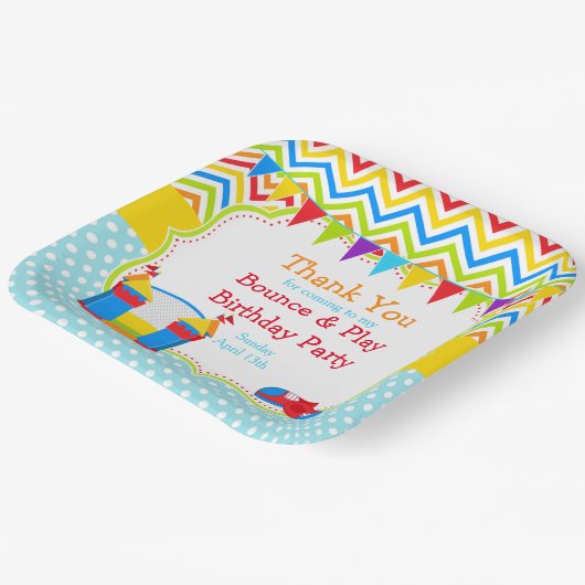 バウンスハウスバウンシーキャッスルバースデーパーティー ペーパープレート (傾斜あり)