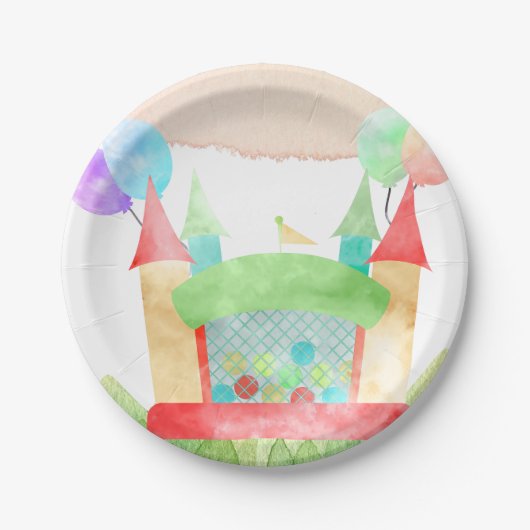 バウンスハウスバッシュパーティー ペーパープレート (正面)