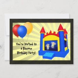 バウンスハウスバルーン誕生日パーティーの招待 招待状