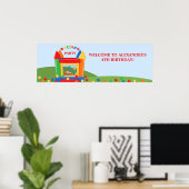 バウンスハウスバースデーパーティバナー ポスター (ホームオフィス)