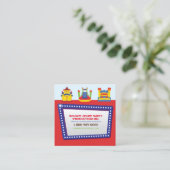 バウンスハウスバースデーパーティーあなたの名刺 スクエア名刺 (スタンド正面)