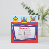 バウンスハウスバースデーパーティー膨張可能招待状 招待状 (スタンド正面)