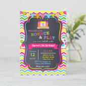 バウンスハウスバースデーパーティ招待状ズガール 招待状 (スタンド正面)