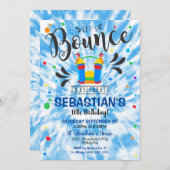 バウンスハウスパーティの招待状ボーイジャンピングキャッスル 招待状 (正面/裏面)