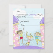 バウンスハウスパーティーのお子様向け穴埋めシート サンキューカード (正面)