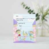 バウンスハウスパーティーのお楽しみ会キッズ サンキューカード (スタンド正面)