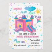 バウンスハウスピンク 招待状 (正面/裏面)
