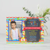 バウンスハウスフォトバースデーパーティ招待状 招待状 (スタンド正面)