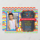 バウンスハウスフォトバースデーパーティ招待状 招待状 (正面/裏面)