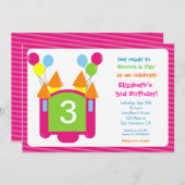 バウンスハウスフォト誕生日招待状 招待状 (正面/裏面)