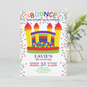 バウンスハウスボーイカラフルバースデーパーティー 招待状 (スタンド正面)