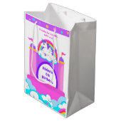 バウンスハウスユニコーンガールズキャッスルバースデーパーティー ミディアムペーパーバッグ (正面アングル)