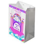 バウンスハウスユニコーンガールズキャッスルバースデーパーティー ミディアムペーパーバッグ (裏面アングル)