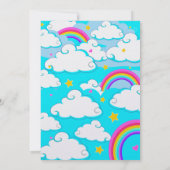 バウンスハウスユニコーンガールズ子供の誕生日パーティー 招待状 (裏面)