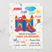 バウンスハウスレッド招待状 招待状 (正面/裏面)