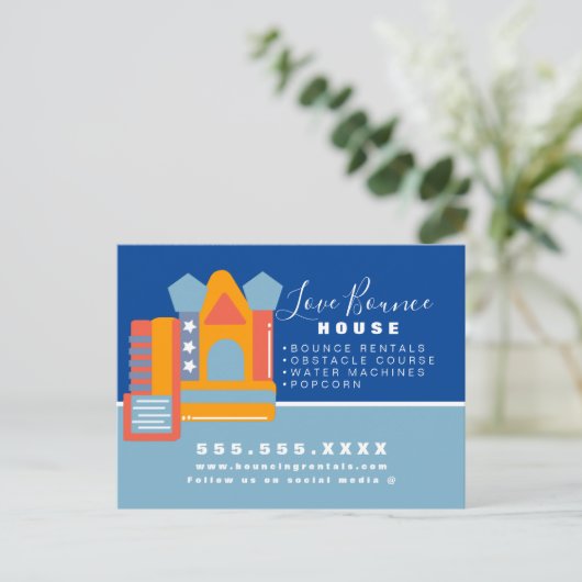 バウンスハウスロゴパーティーカーニバルレンタル事業 ポストカード (スタンド正面)