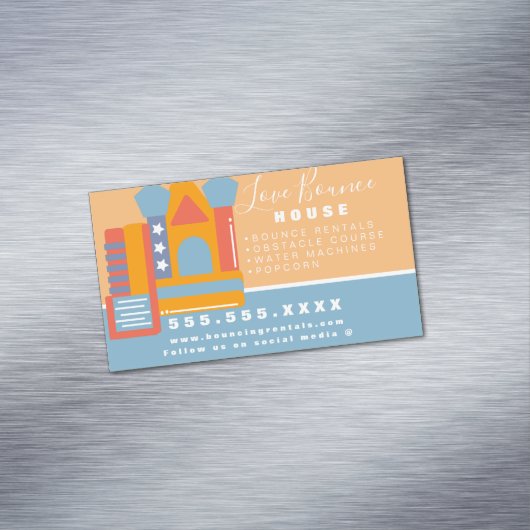 バウンスハウスロゴパーティーカーニバルレンタル事業 マグネット名刺 (インサイチュ)