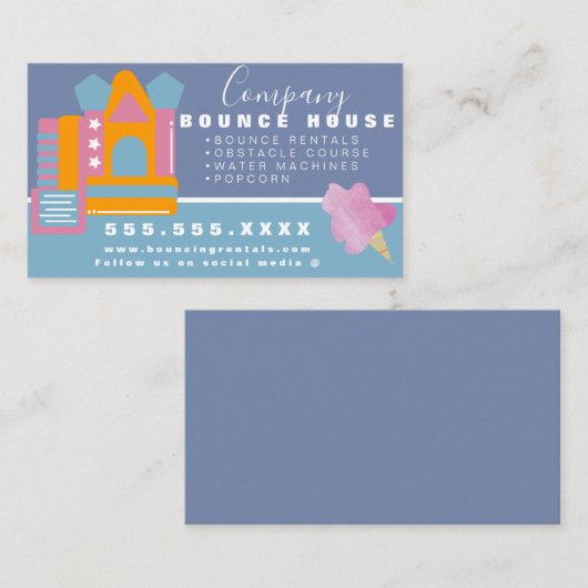 バウンスハウスロゴパーティーレンタルコットンキャンディ 名刺 (正面/裏面)