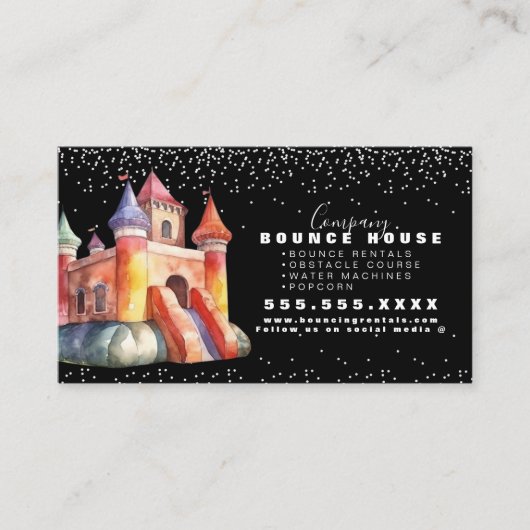 バウンスハウスロゴパーティー水彩 名刺 (正面)