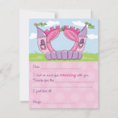 バウンスハウス埋め込みサンキューカード:プリンセス サンキューカード (正面)