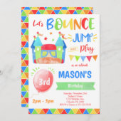バウンスハウス招待状、バウンスする招待状 招待状 (正面/裏面)