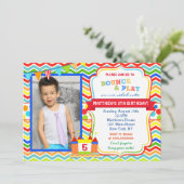 バウンスハウス誕生日パーティーの招待状 招待状 (スタンド正面)