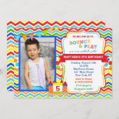 バウンスハウス誕生日パーティーの招待状 招待状 (正面/裏面)