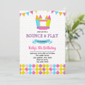 バウンスハウス誕生日パーティーの招待状 招待状 (スタンド正面)