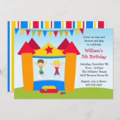 バウンスハウス誕生日パーティーの招待 招待状 (正面/裏面)