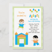 バウンスハウス誕生日パーティーの招待 招待状 (正面)