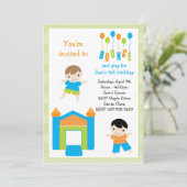 バウンスハウス誕生日パーティーの招待 招待状 (スタンド正面)