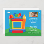 バウンスハウス誕生日パーティーの招待 招待状 (正面/裏面)