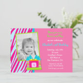 バウンスハウス誕生日パーティーの招待 招待状 (スタンド正面)