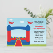 バウンスハウス誕生日パーティーの招待 招待状 (スタンド正面)