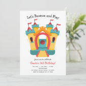 バウンスハウス誕生日パーティー招待状 招待状 (スタンド正面)