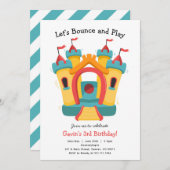 バウンスハウス誕生日パーティー招待状 招待状 (正面/裏面)