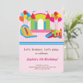 バウンスハウス誕生日パーティー招待状 招待状 (スタンド正面)